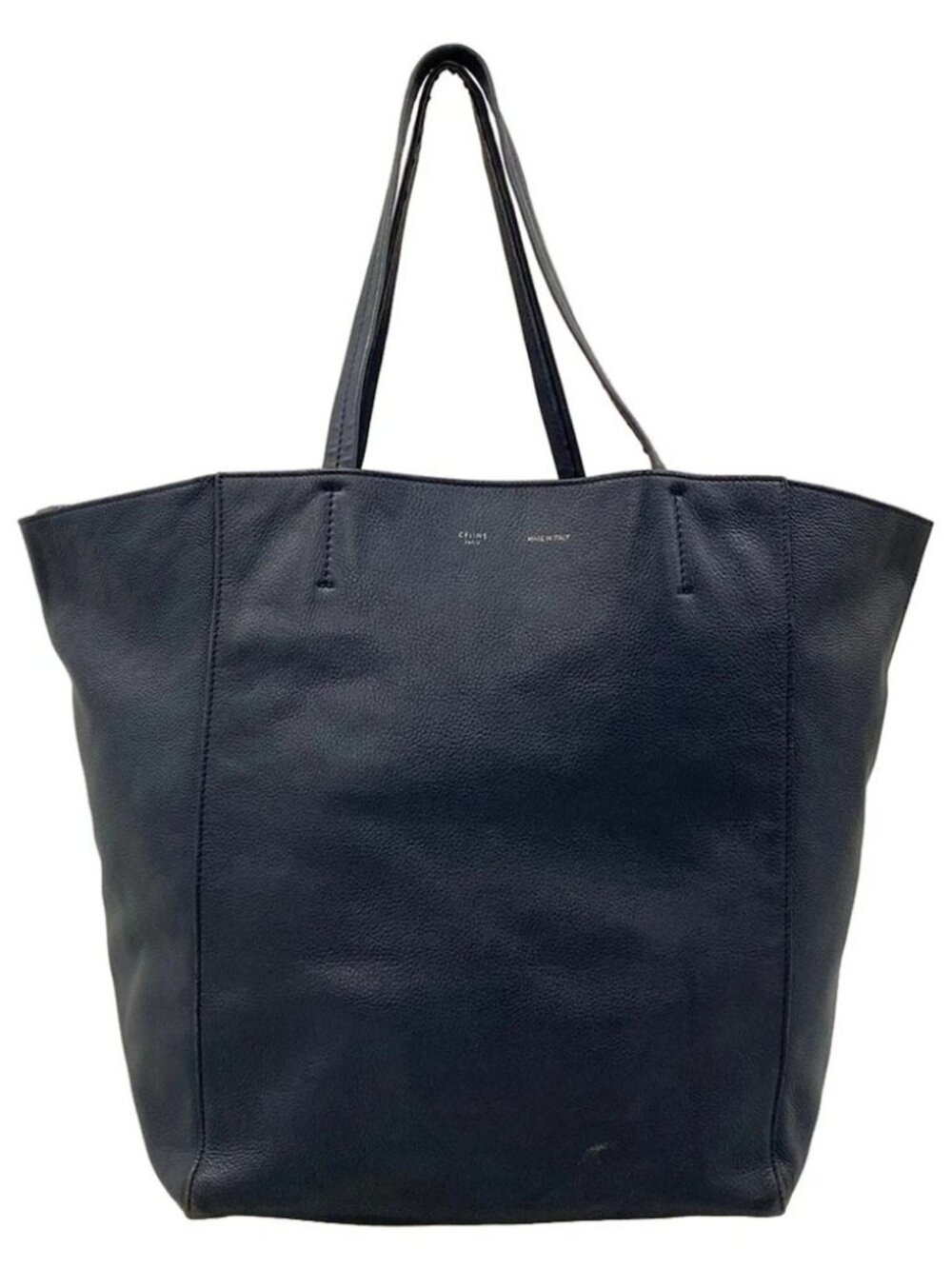 CELINE Cabas Phantom Navy Leather Tote Bag